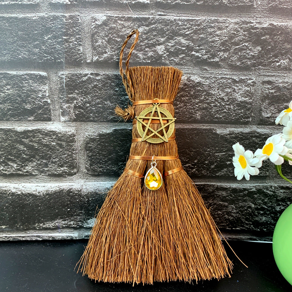 Wholesale 14*9*2CM Witch Mini Brown Broom Pendant Decoration